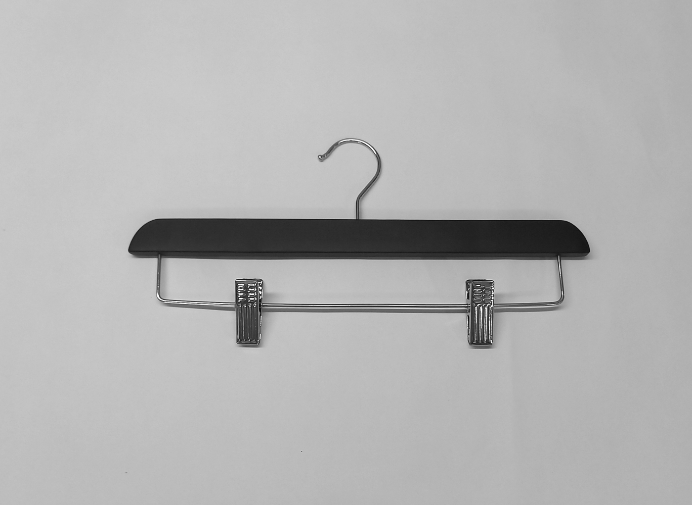 Hosenbügel Lotusholz, Länge 34cm, mit Metallsteg mit 2 Klammern, schwarz