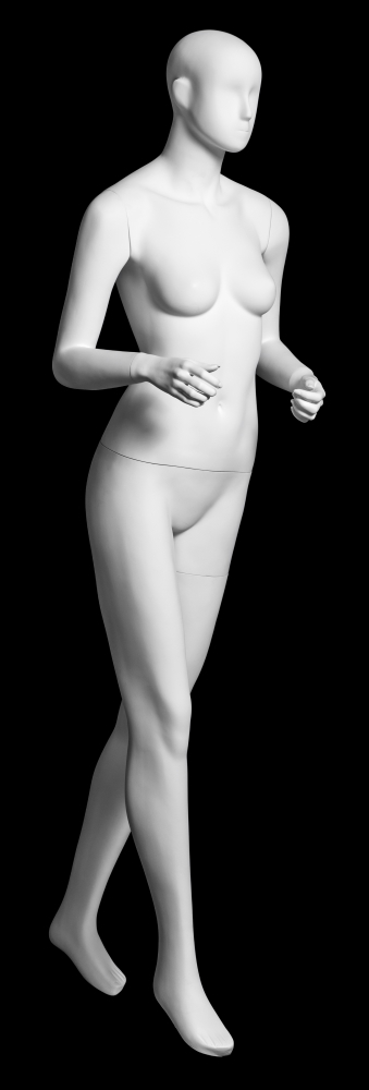 Schaufensterfigur "Bodysculpt" SPORT Dame Walkerin, mit skulpturiertem Kopf, Farbe: weiß