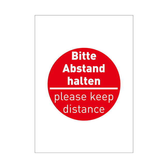 Plakat "Bitte Abstand halten" Din A1