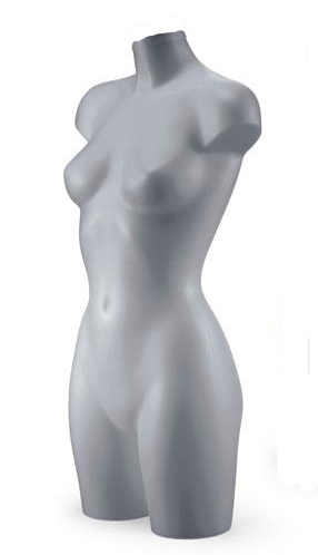 Damenbüste aus Kunststoff grau