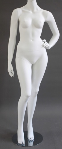 Schaufensterfigur Dame ohne Kopf, mit gewinkeltem Arm 