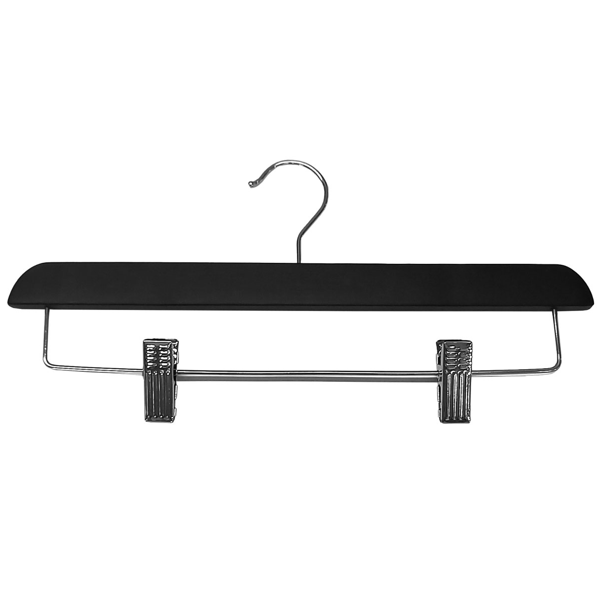 Holz Kleiderbügel mit Metallsteg mit 2 Klammern, Länge 34cm, Stärke 12cm 