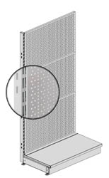 Grundelement Wandregal gelocht, Höhe 196cm, Länge 100cm