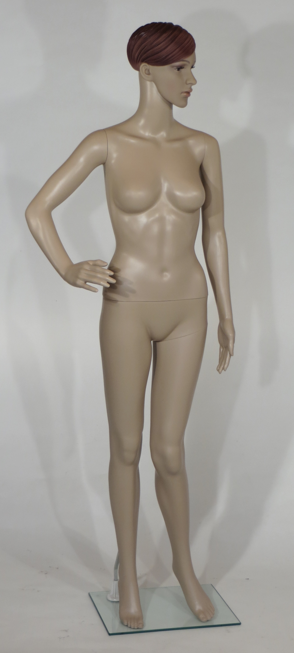 Schaufensterfigur PE Dame mit gewinkeltem Arm, hautfarbe