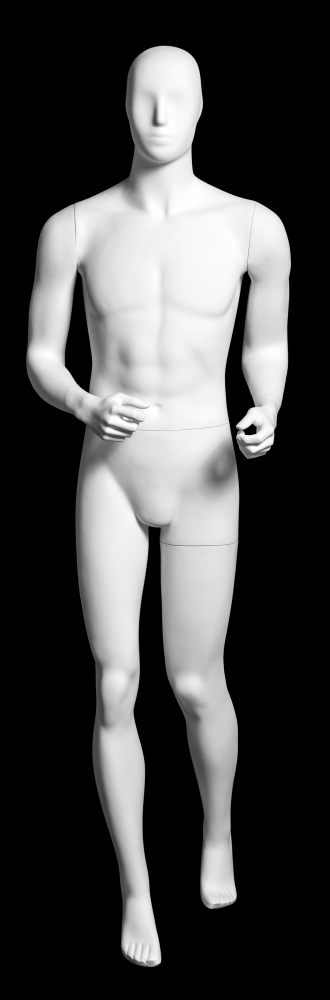 Schaufensterfigur "Bodysculpt" SPORT Herr Walker, mit skulpturiertem Kopf, Farbe: weiß