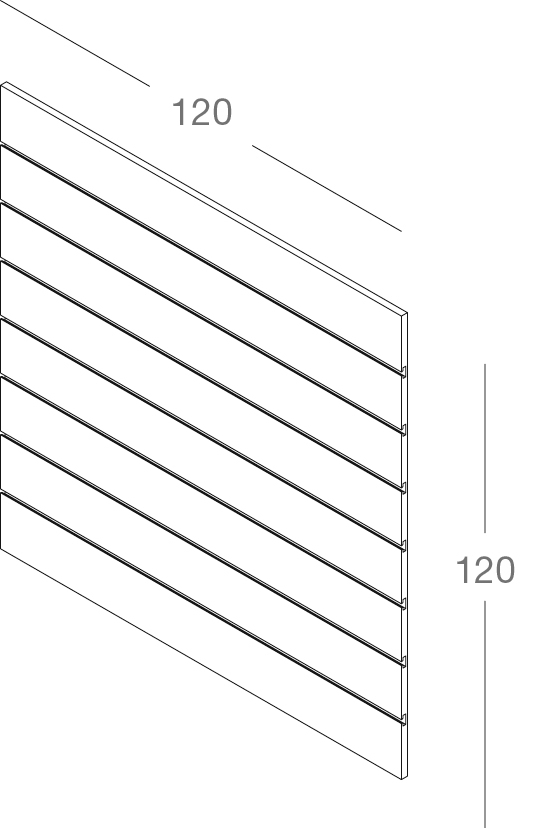 Lamellenwand "Standard" inkl. 7 Aluprofile, weiß oder schwarz matt