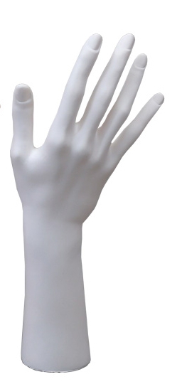 Hand Kunststoff weiß Höhe 28cm
