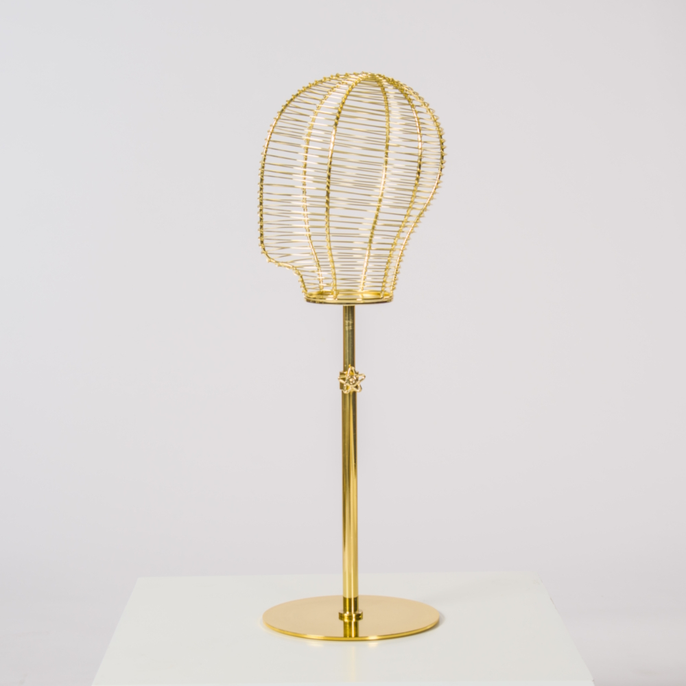 Display-Drahtkopf GOLD – höhenverstellbar, verchromt