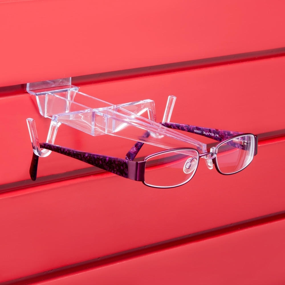 Brillenhalter aus Acryl für Lamellenwand, Breite: 14,5cm, Tiefe: 16,5cm, transparent