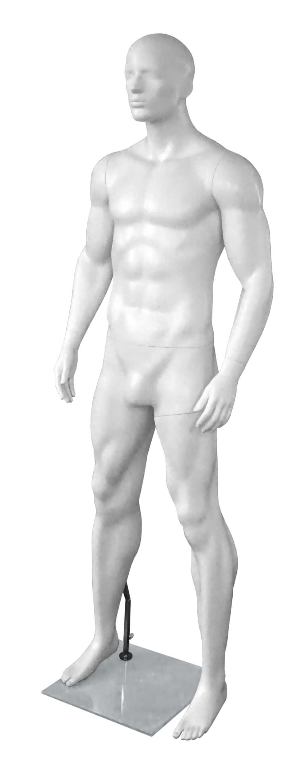 Schaufensterfigur "Bodysculpt" SPORT Herr stehend, mit skulpturiertem Kopf, Farbe: weiß