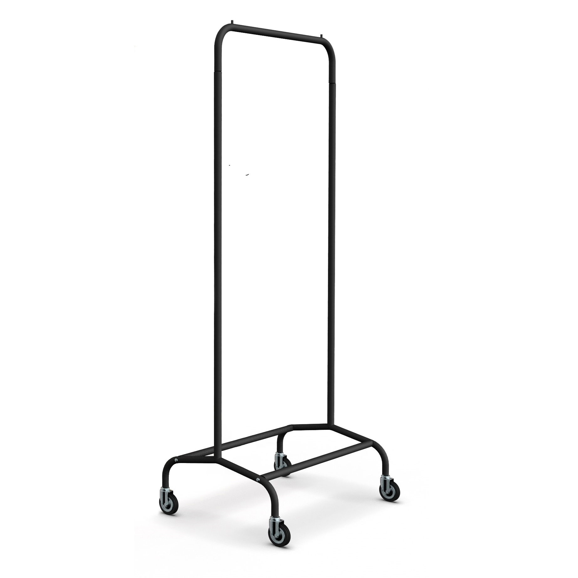 fahrbarer Textilständer EOS L70cm, H155cm, mit 50cm Rädern (2x gebremst), schwarz