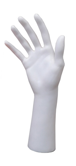 Hand Kunststoff weiß Höhe 28cm