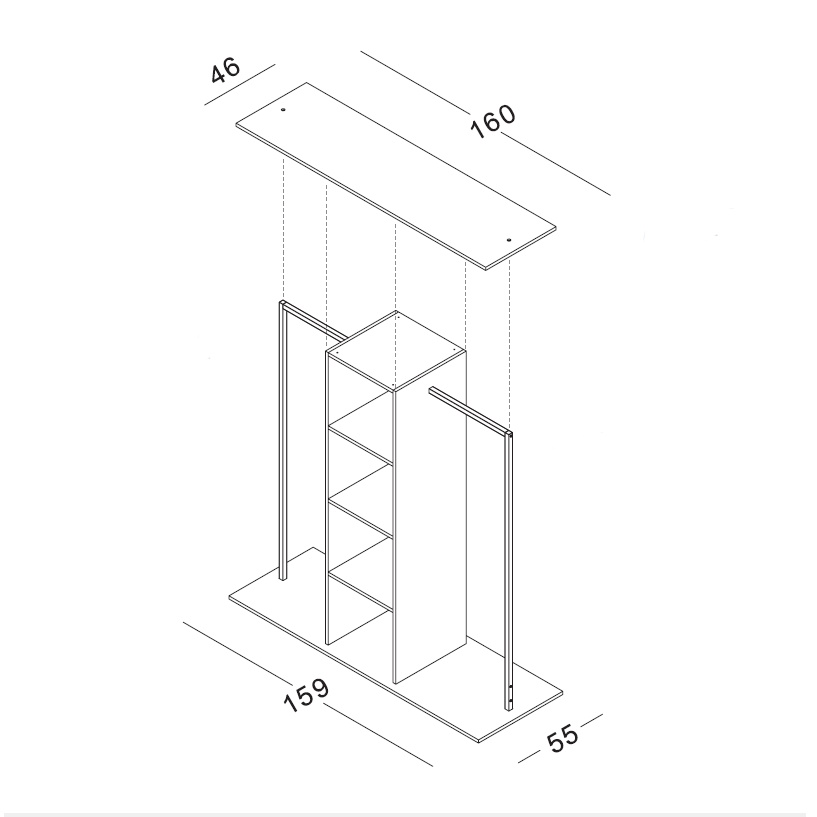 Holzboden mit Halterung für Insel2 L160xT46cm, div. Dekore