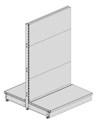 Grundelement Mittelgondel glatt, beidseitig Blechrückwände glatt, Höhe: 156cm, Länge 100cm,Gesamttiefe 100cm